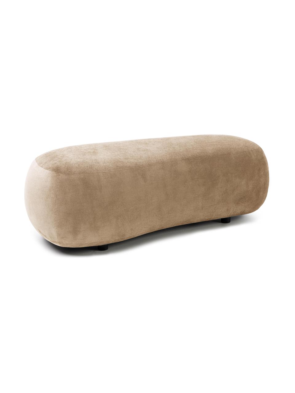 Panca a fagiolo Alba, Rivestimento: 97% poliestere, 3% nylon , Struttura: legno massiccio di abete , Piedini: plastica, Tessuto color sabbia, Larg. 130 x Prof. 62 cm