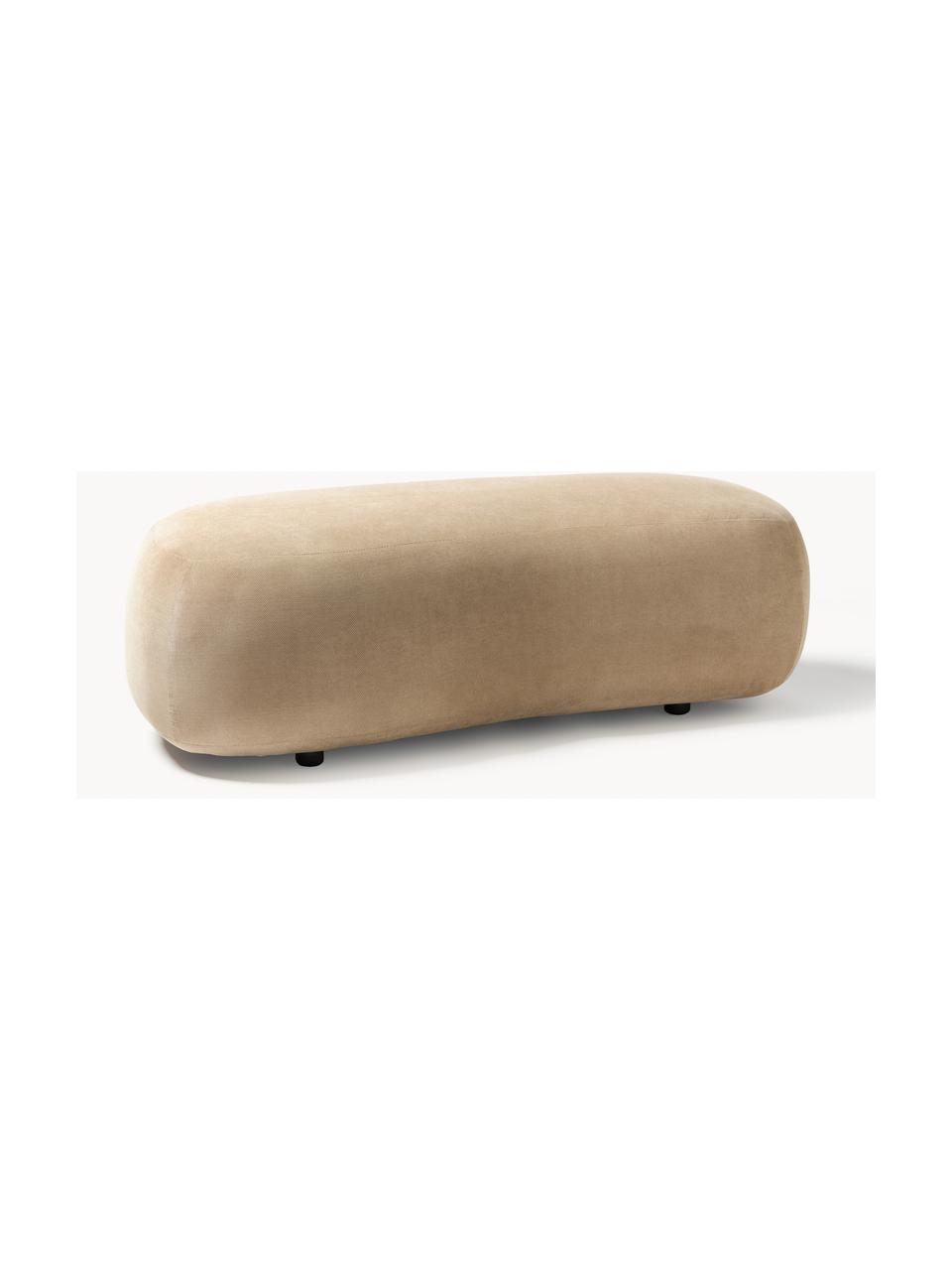 Puf reposapiés Alba, Tapizado: 97% poliéster, 3% nylon A, Estructura: madera de abeto maciza, m, Patas: plástico Este producto es, Tejido beige, An 130 x F 62 cm