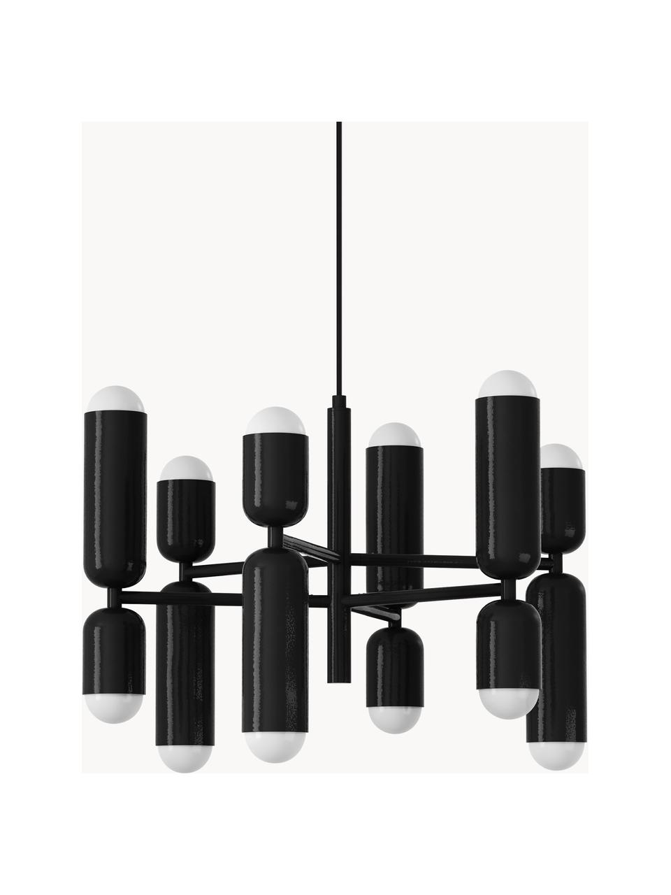 LED hanglamp Ariane, Lampenkap: acrylglas, Zwart, Ø 55 x H 40 cm