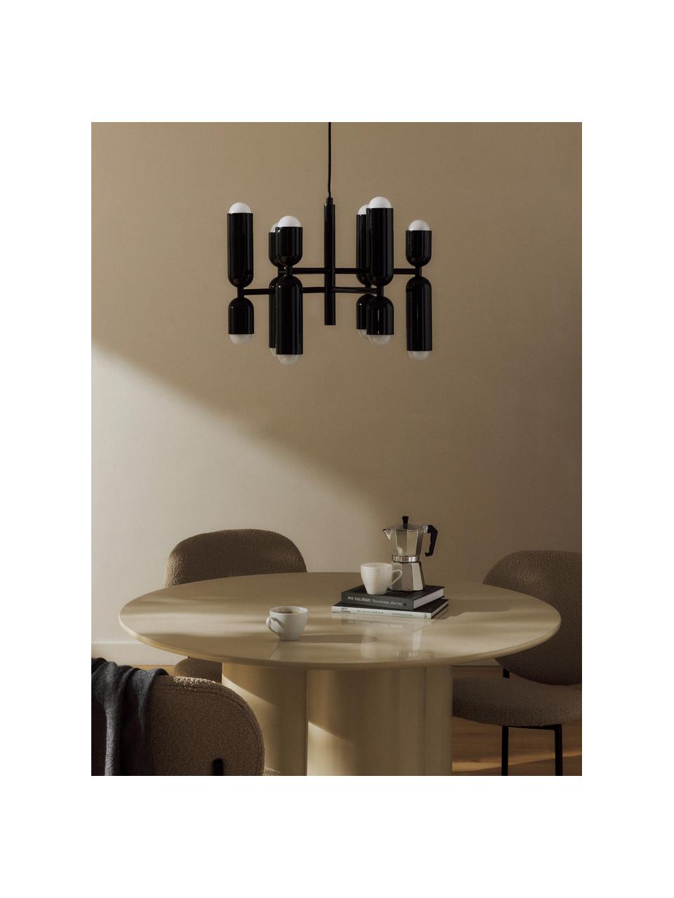 Lampada a sospensione a LED Ariane, Paralume: vetro acrilico, Nero, Ø 55 x Alt. 40 cm