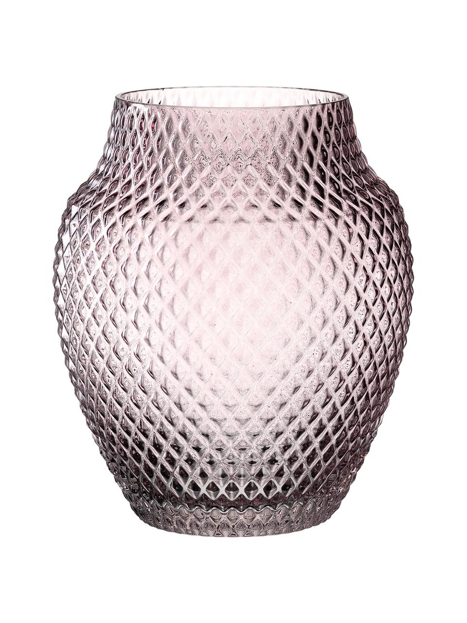 Jarrón artesanal de vidrio Poesia, Vaso, Rosa, Ø 19 x Al 23 cm