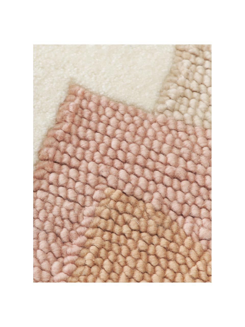 Alfombra artesanal de lana texturizada Corin, Parte superior: 100% lana, Reverso: 100% algodón Las alfombra, Tonos beige, An 120 x L 180 cm (Tamaño S)