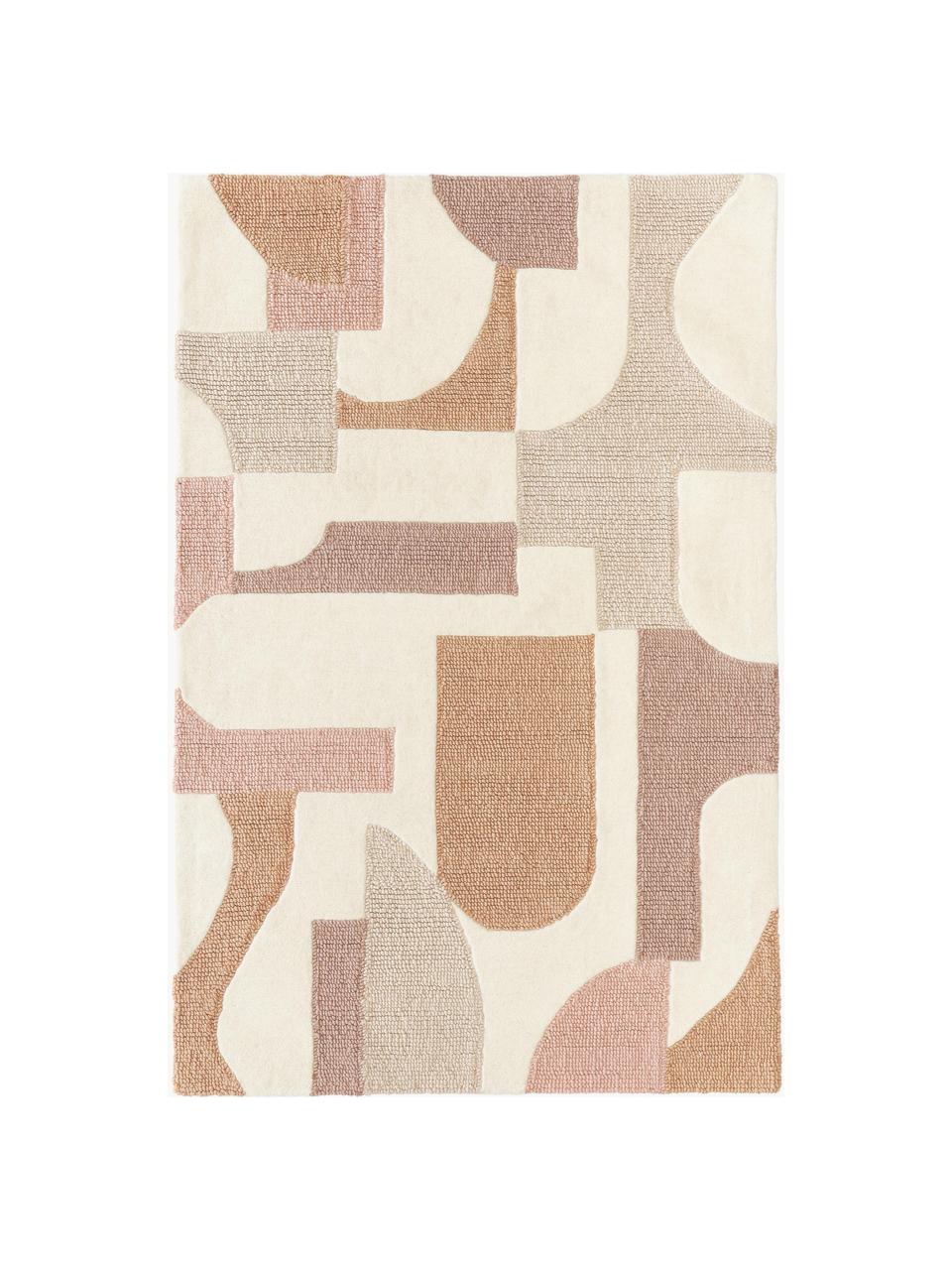 Ručně všívaný vlněný koberec s různou výškou povrchu Corin, Odstíny béžové, Š 160 cm, D 230 cm (velikost M)