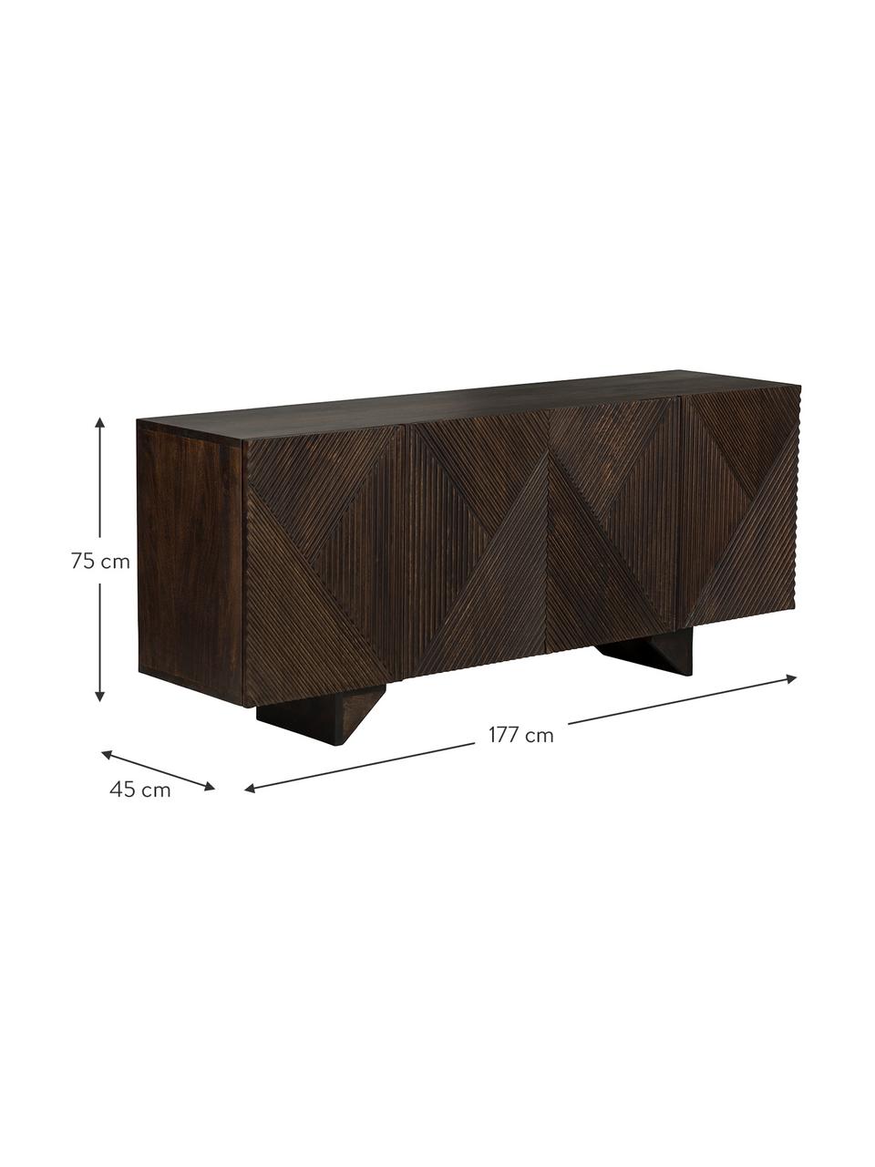 Komoda z masívneho dreva Louis, Mangové drevo, Š 177 x V 75 cm