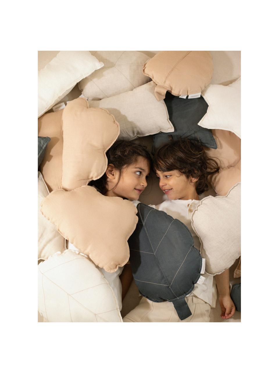 Coussin peluche en lin Cloud, Beige, larg. 24 x long. 38 cm