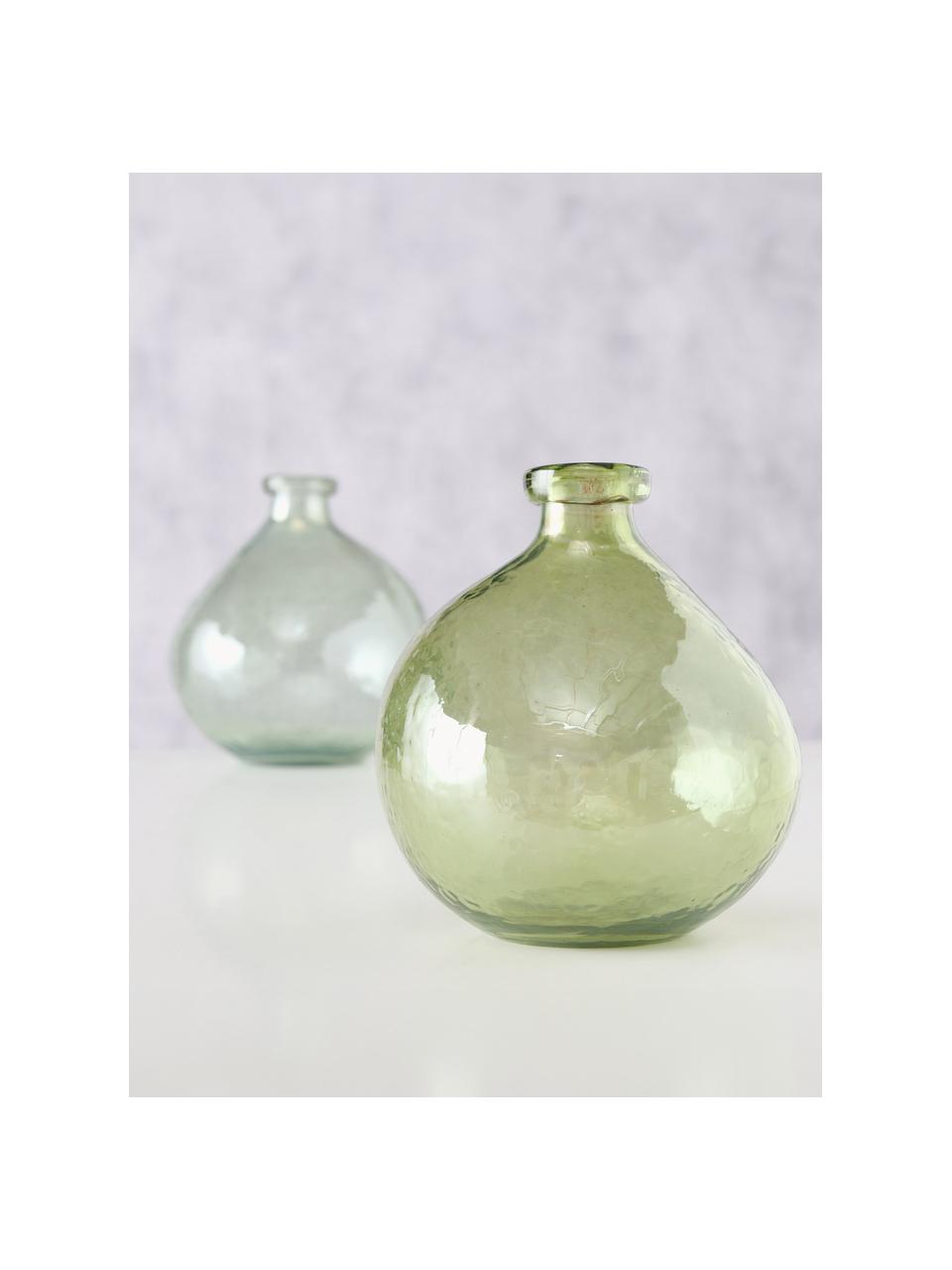 Sada skleněných váz Sligo, 2 díly, Sklo, Odstíny zelené, transparentní, Ø 16 cm, V 18 cm