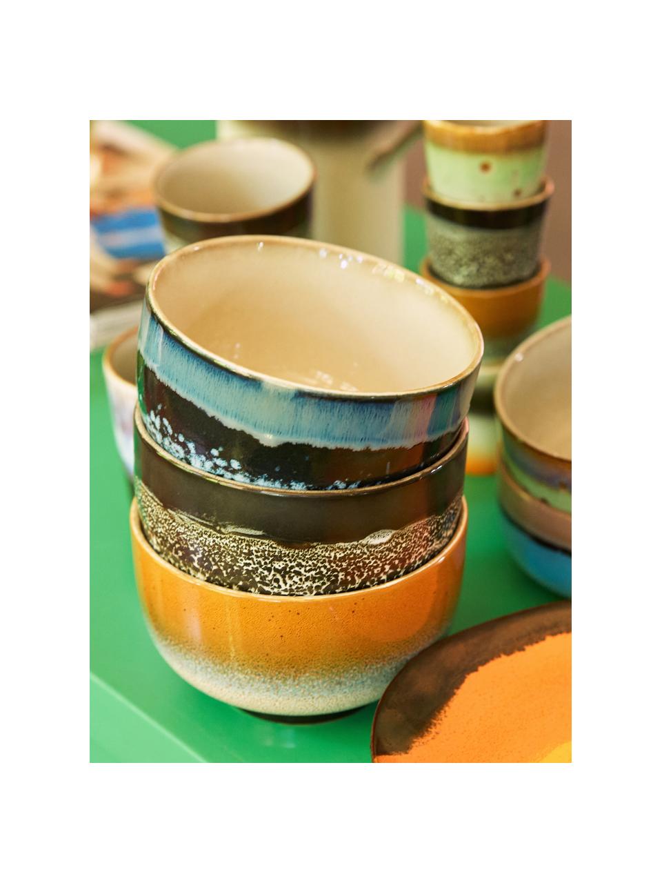 Set 4 ciotole 70's, Gres, Multicolore, Ø 14 x Alt. 8 cm
