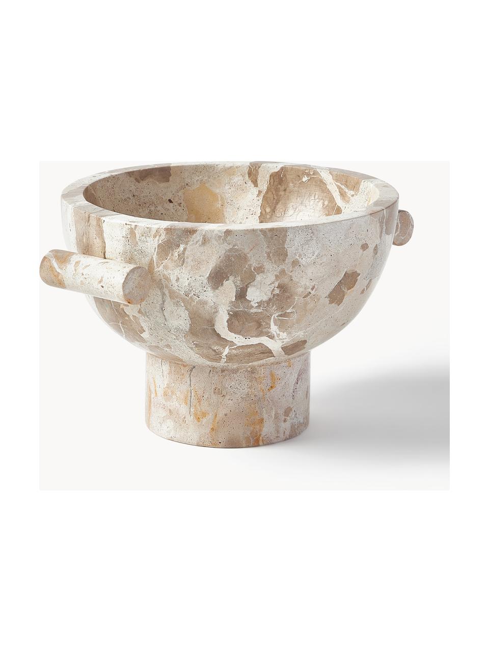 Dekoratívna nádoba z mramoru Fossil, Mramor, Béžová, mramorovaná, Š 24 x V 14 cm