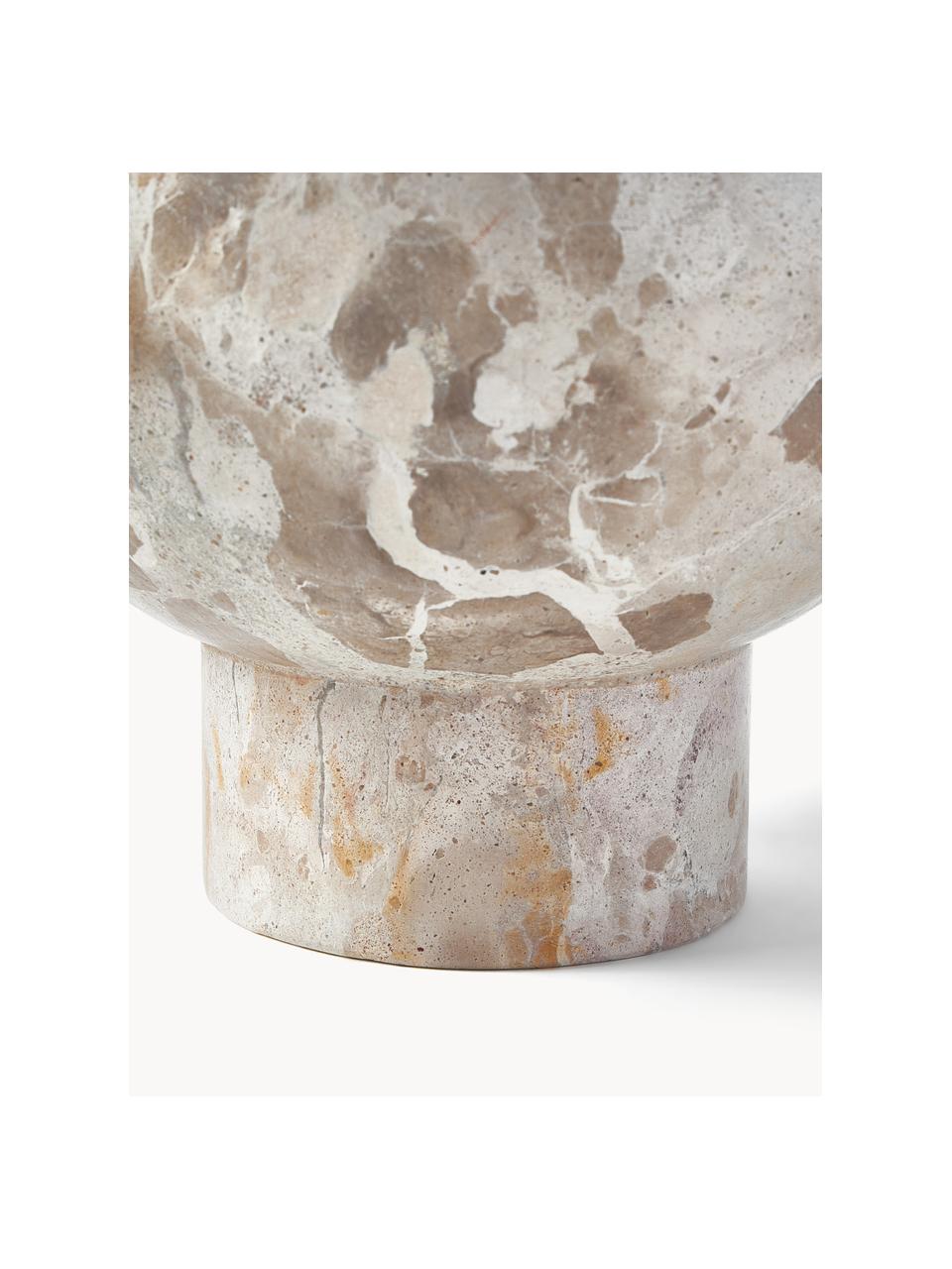 Deko-Schale Fossil aus Marmor, Marmor, Beige, marmoriert, B 24 x H 14 cm