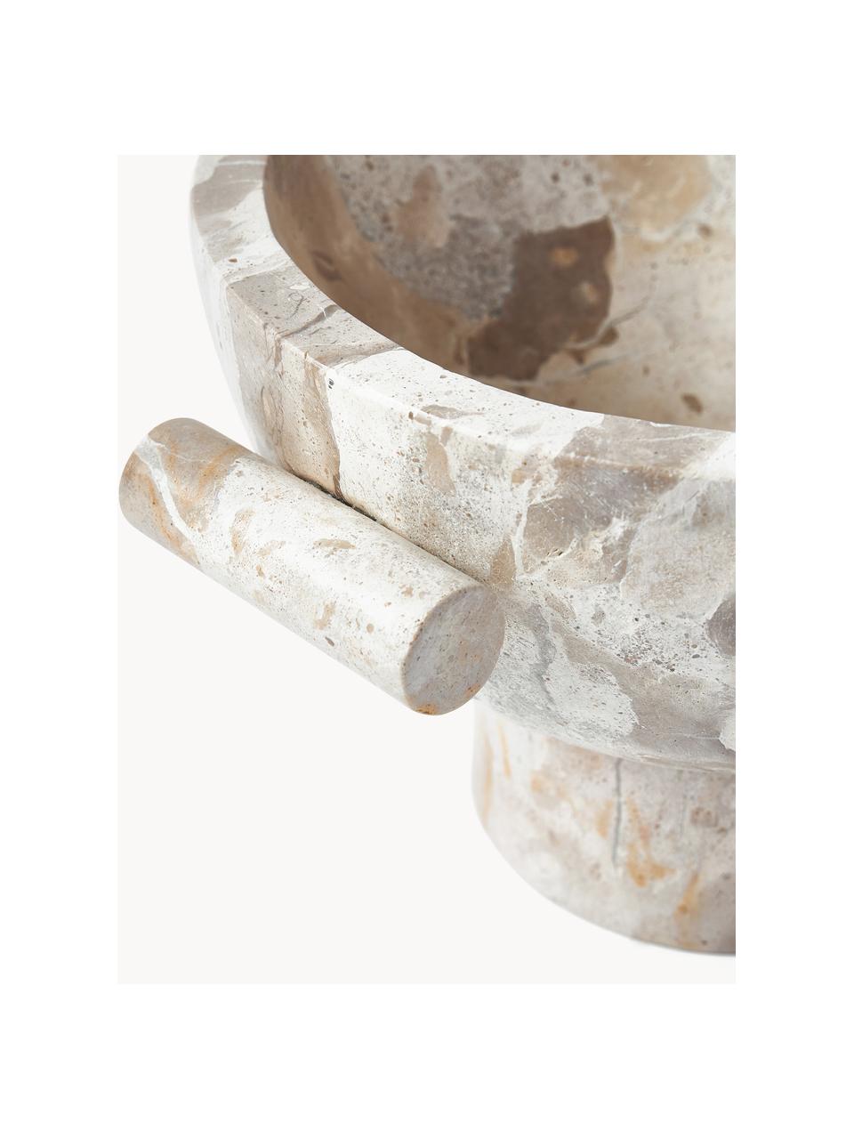 Deko-Schale Fossil aus Marmor, Marmor, Beige, marmoriert, B 24 x H 14 cm
