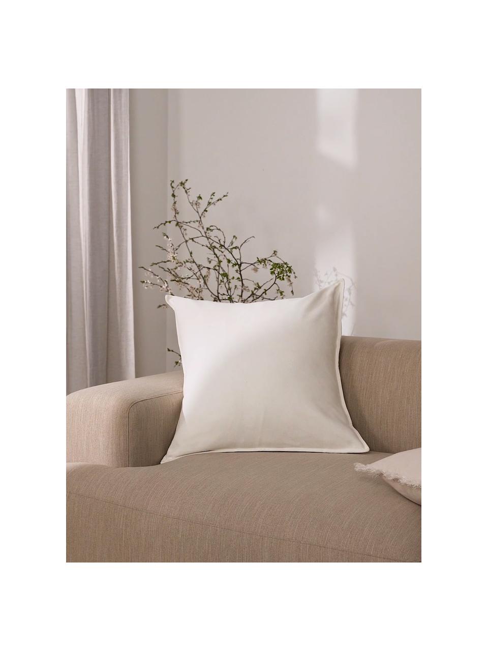 Federa arredo in cotone bianco crema Mads, 100% cotone, Bianco crema, Larg. 60 x Lung. 60 cm