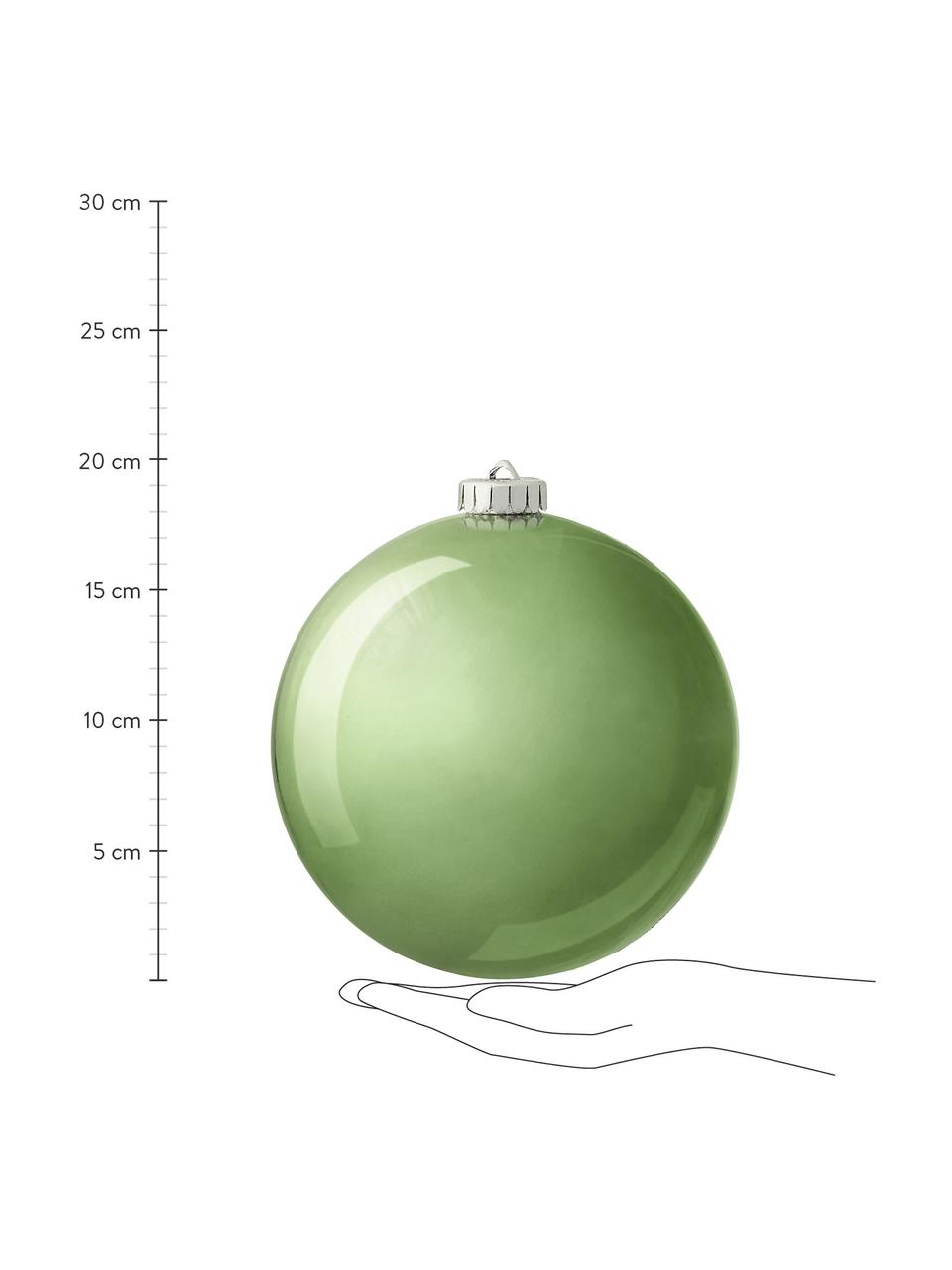 Pallina di Natale infrangibile Stix, Plastica infrangibile, Verde salvia, Ø 20 cm