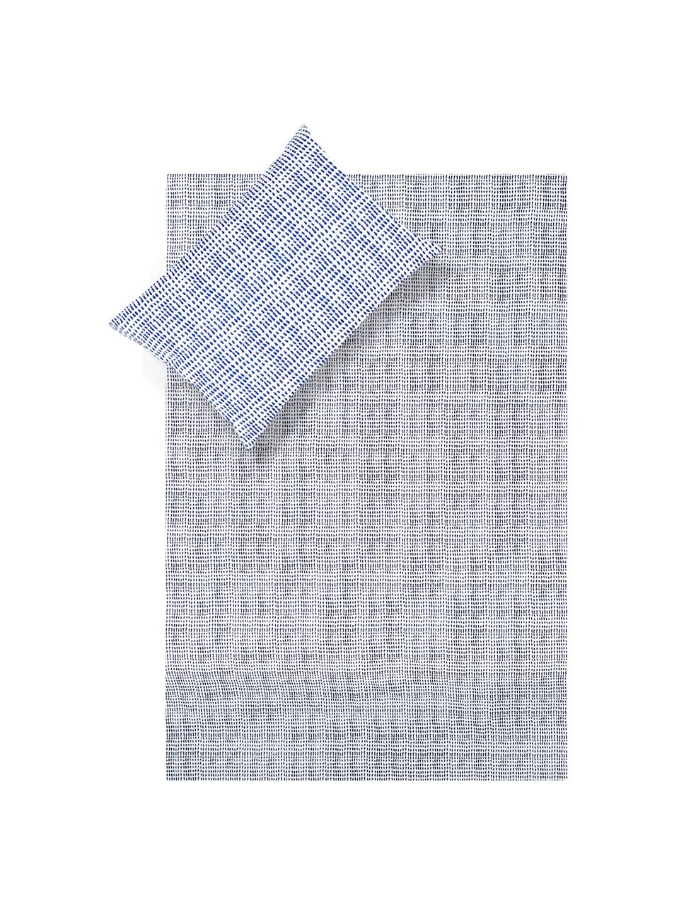 Lenzuola Gocciole, Cotone, Blu, bianco, 150 x 280 cm