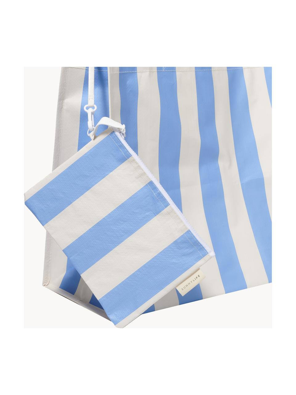 Bolso de playa Le Weekend, Polipropileno, Blanco crema, azul, An 58 x Al 43 cm