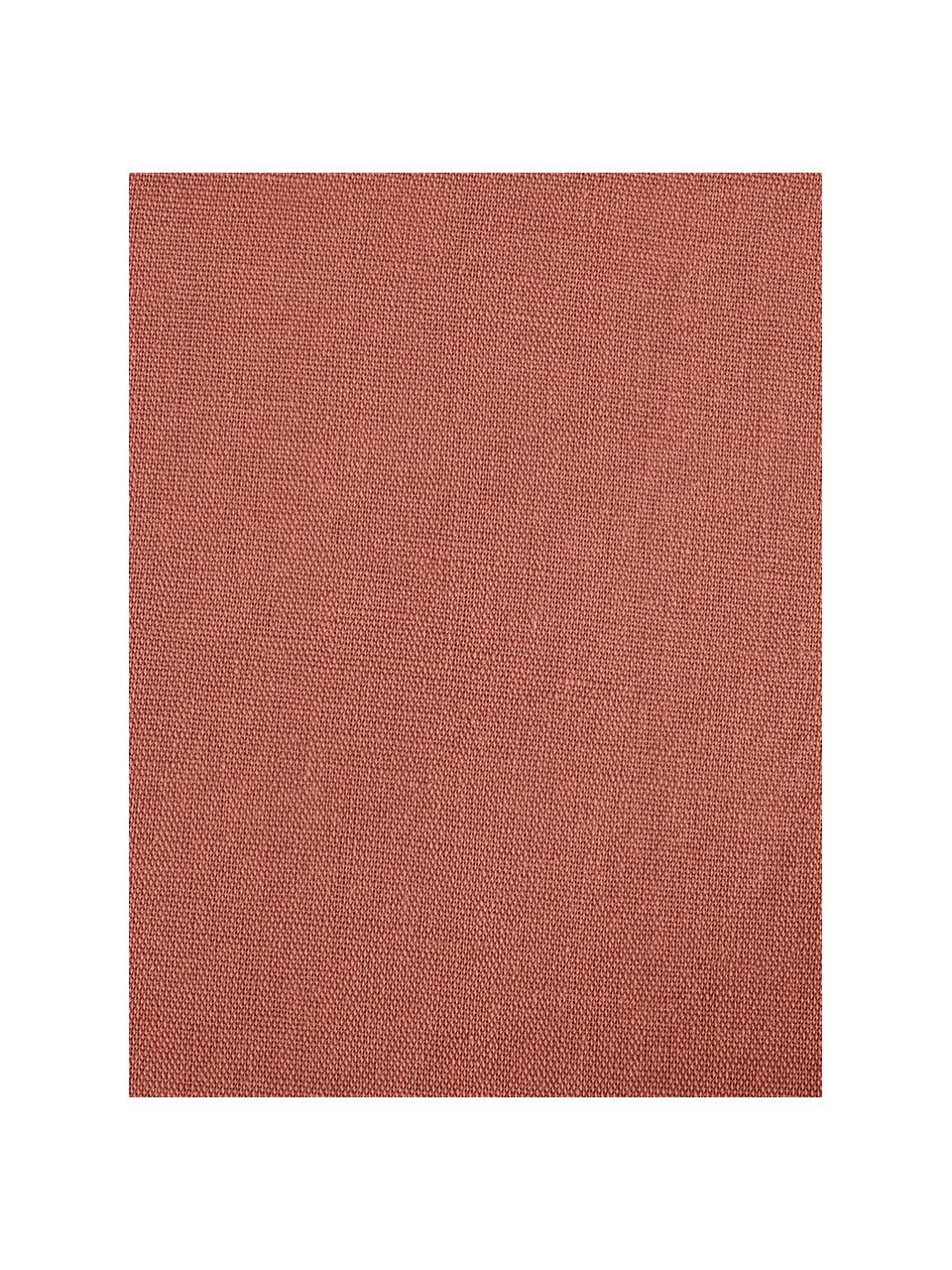 Biancheria da letto in lino lavato morbido color terracotta Nature, Mezzo lino
(52% lino, 48% cotone)

Densità dei fili 108 TC, qualità standard

Il mezzo lino offre una sensazione piacevole e ha un naturale aspetto sgualcito, che viene esaltato dall'effetto stonewash. Assorbe fino al 35% di umidità, si asciuga molto rapidamente e ha un effetto piacevolmente rinfrescante nelle notti d'estate. L'elevata resistenza allo strappo rende il mezzo lino resistente all'abrasione e all'usura, Terracotta, 240 x 300 cm + 2 federe 50 x 80 cm