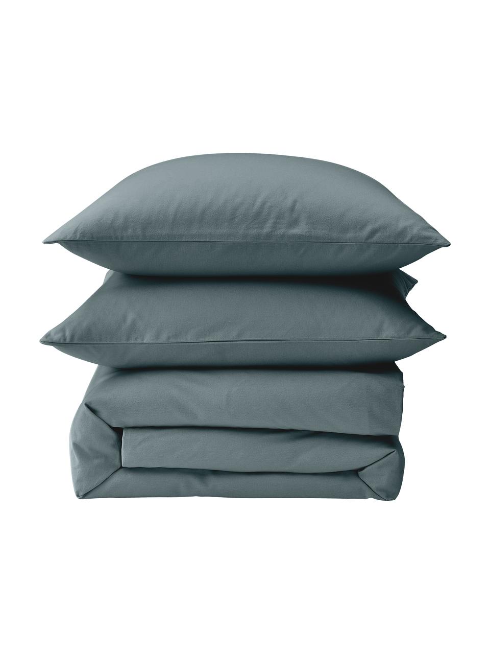 Housse de couette en flanelle Biba, Gris-vert, larg. 200 x long. 200 cm