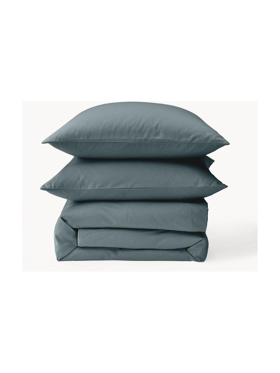 Flanell-Bettdeckenbezug Biba, Webart: Flanell Flanell ist ein k, Petrol, B 135 x L 200 cm