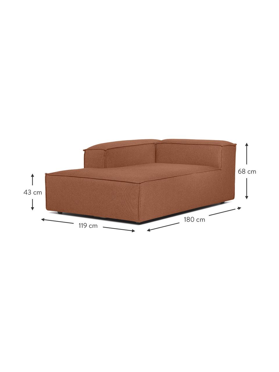 Modulo angolare Lennon, Rivestimento: 100% poliestere Con 115.0, Struttura: legno di pino massiccio, , Piedini: plastica, Tessuto color torrone, Larg. 119 x Prof. 180 cm, chaise-longue a sinistra