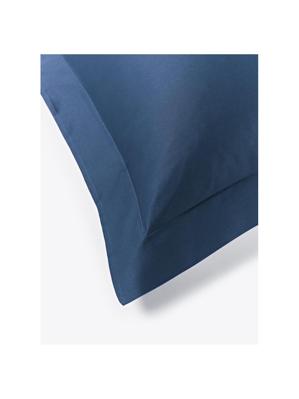 Housse de couette en satin de coton Premium, Bleu foncé, larg. 200 x long. 200 cm