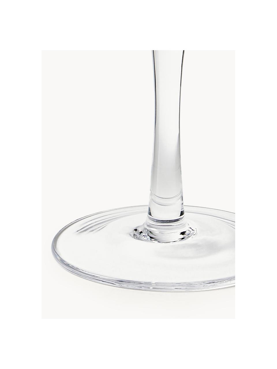 Copas de vino artesanales con relieve Minna, 4 uds., Vidrio soplado artesanalmente, Transparente con borde dorado, Ø 8 x Al 17 cm, 300 ml