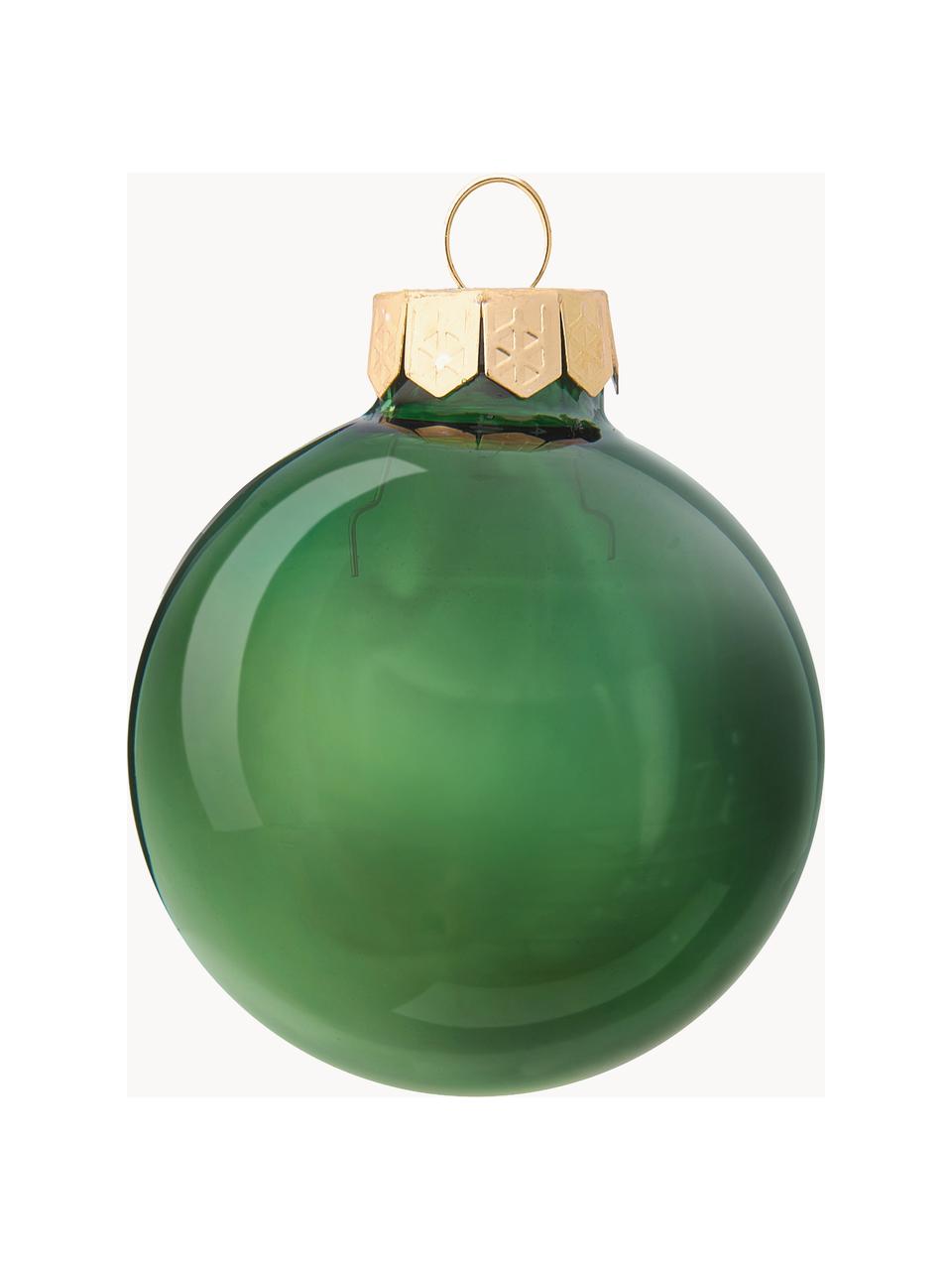 Boules de Noël Decoris, 42 élém., Verre, Vert foncé, Ø 7 cm