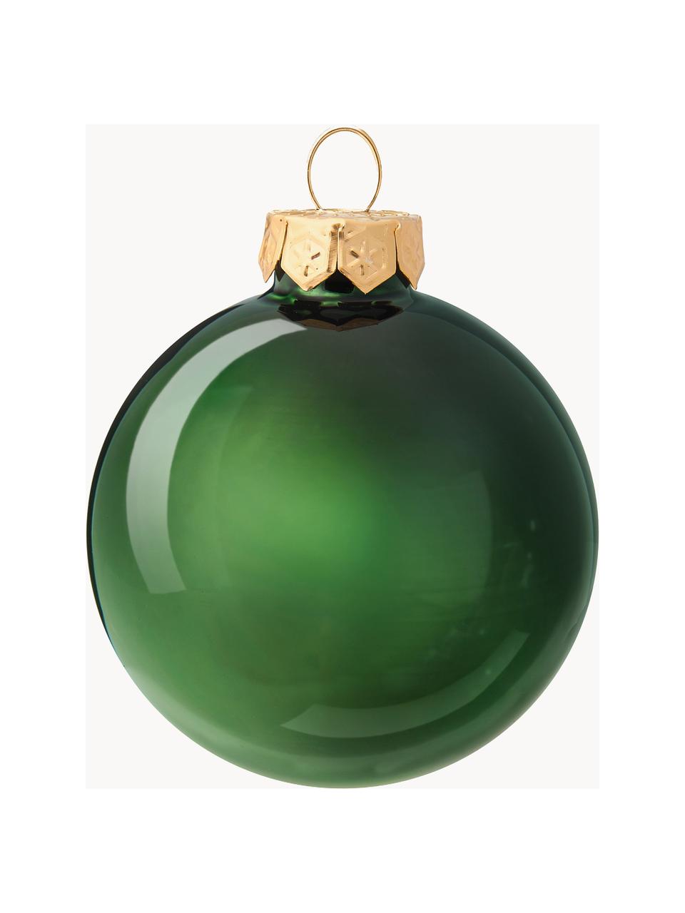 Boules de Noël Decoris, 42 élém., Verre, Vert foncé, Ø 7 cm