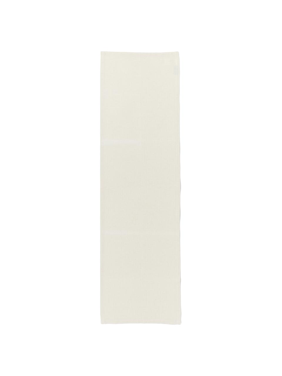 Waffelpiqué tafelloper Kubo in beige, 65% katoen, 35% polyester, Beige, 40 x 145 cm