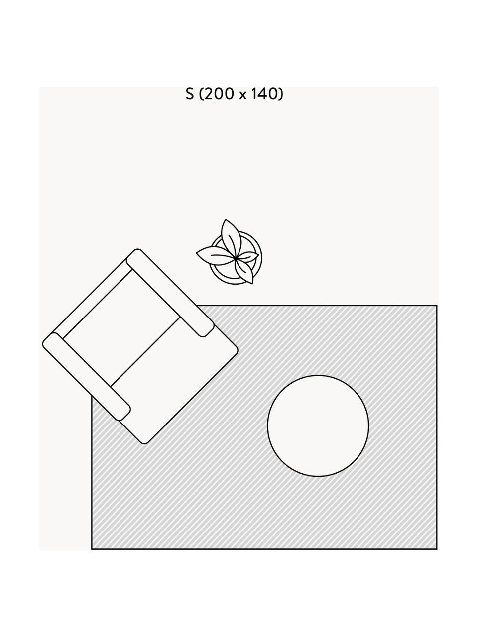 Handgewebter In- & Outdoor-Teppich Dakar mit Fransen und Hoch-Tief-Effekt, 100 % Polyethylen, Hellbeige, B 140 x L 200 cm (Größe S)