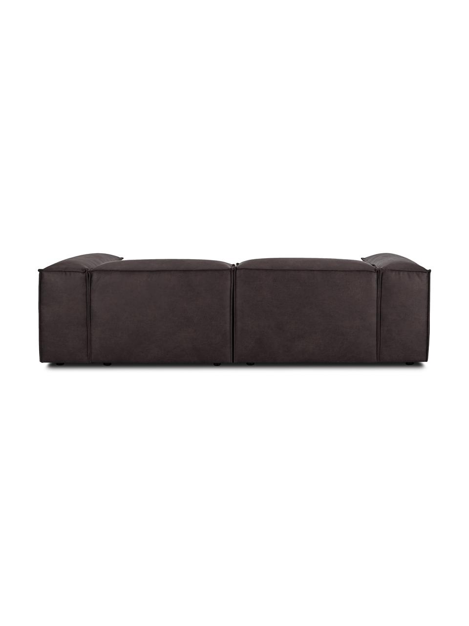 Narożna sofa modułowa ze skóry z recyklingu Lennon, Tapicerka: skóra z recyklingu (70% s, Stelaż: lite drewno, sklejka, Nogi: tworzywo sztuczne, Skóra taupe, S 238 x G 180 cm, lewostronna