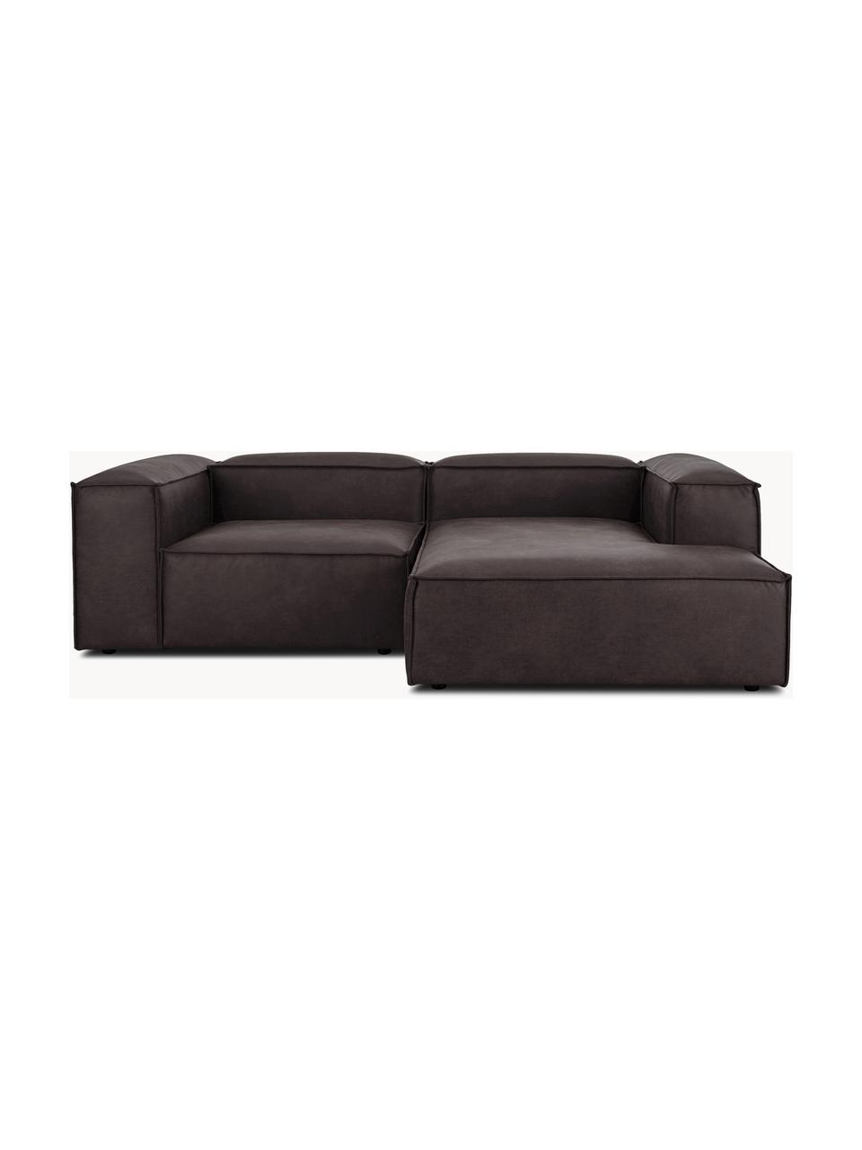 Modulares Ecksofa Lennon aus recyceltem Leder, Bezug: Recyceltes Leder (70 % Le, Gestell: Massives Holz, Sperrholz, Leder Taupe, B 238 x T 180 cm, Eckteil rechts