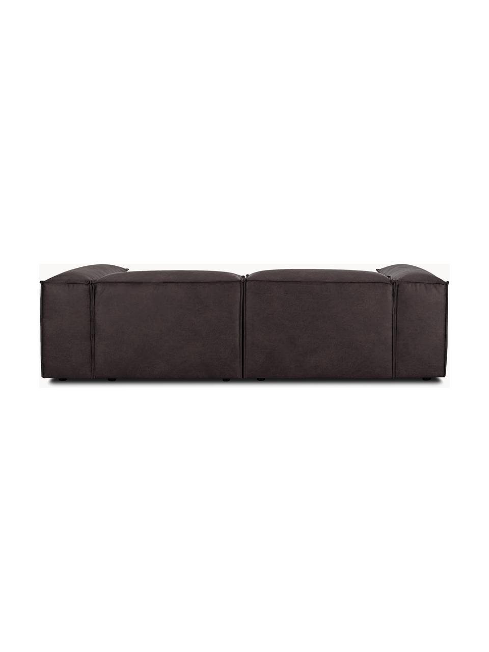 Modulares Ecksofa Lennon aus recyceltem Leder, Bezug: Recyceltes Leder (70 % Le, Gestell: Massives Holz, Sperrholz, Leder Taupe, B 238 x T 180 cm, Eckteil rechts