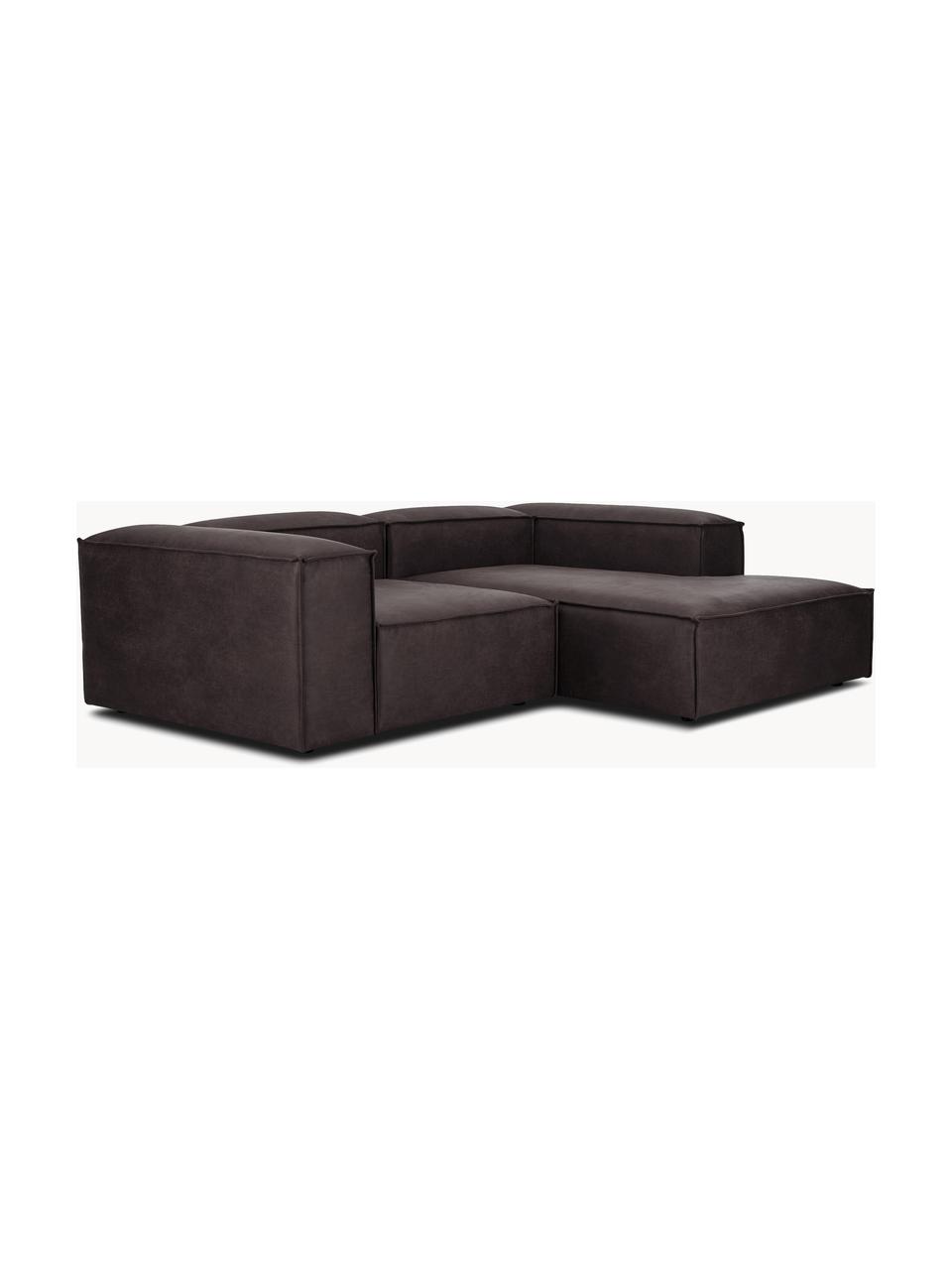 Modulares Ecksofa Lennon aus recyceltem Leder, Bezug: Recyceltes Leder (70 % Le, Gestell: Massives Holz, Sperrholz, Füße: Kunststoff Dieses Produkt, Leder Taupe, B 238 x T 180 cm, Eckteil rechts