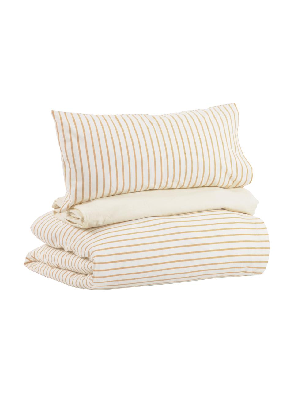 Completo copripiumino in cotone biologico Ghia, 100% cotone biologico, certificato GOTS
La biancheria da letto in cotone è piacevolmente morbida sulla pelle, assorbe bene l'umidità ed è adatta a chi soffre di allergie, Beige, giallo senape, 70 x 120 cm + 1 federe 30 x 60 cm