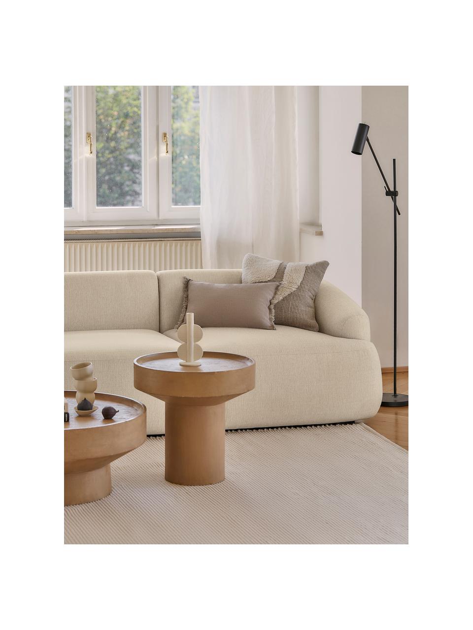 Modulaire chaise longue Sofia, Bekleding: 100% polypropyleen. Met 2, Frame: massief grenen, spaanplaa, Poten: kunststof., Geweven stof beige, B 340 x D 95 cm, rugleuning rechts