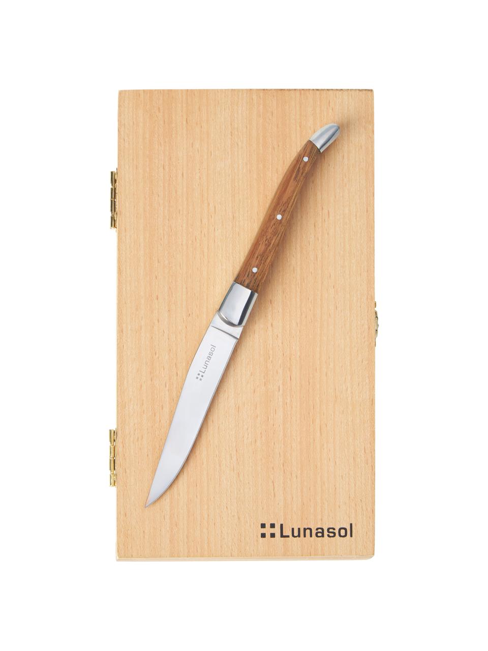 Coltello per carn con manico in legno Jasmine 6 pz, Manico: legno, Argentato, legno chiaro, Lunghezza 23 cm