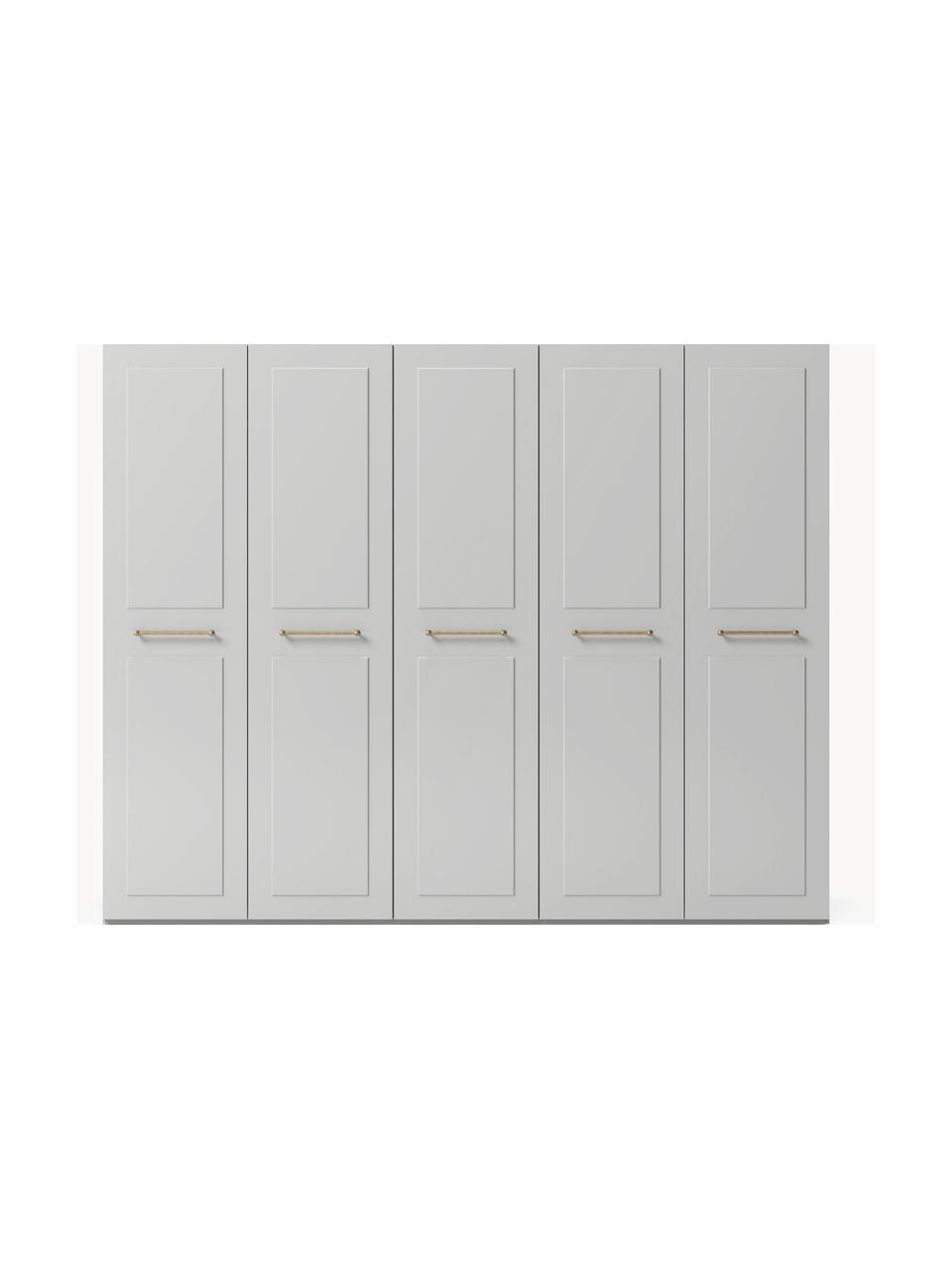 Armario modular Charlotte, 5 puertas (250 cm), diferentes variantes, Estructura: tablero aglomerado revest, Gris, Interior Basic (An 250 x Al 200 cm)