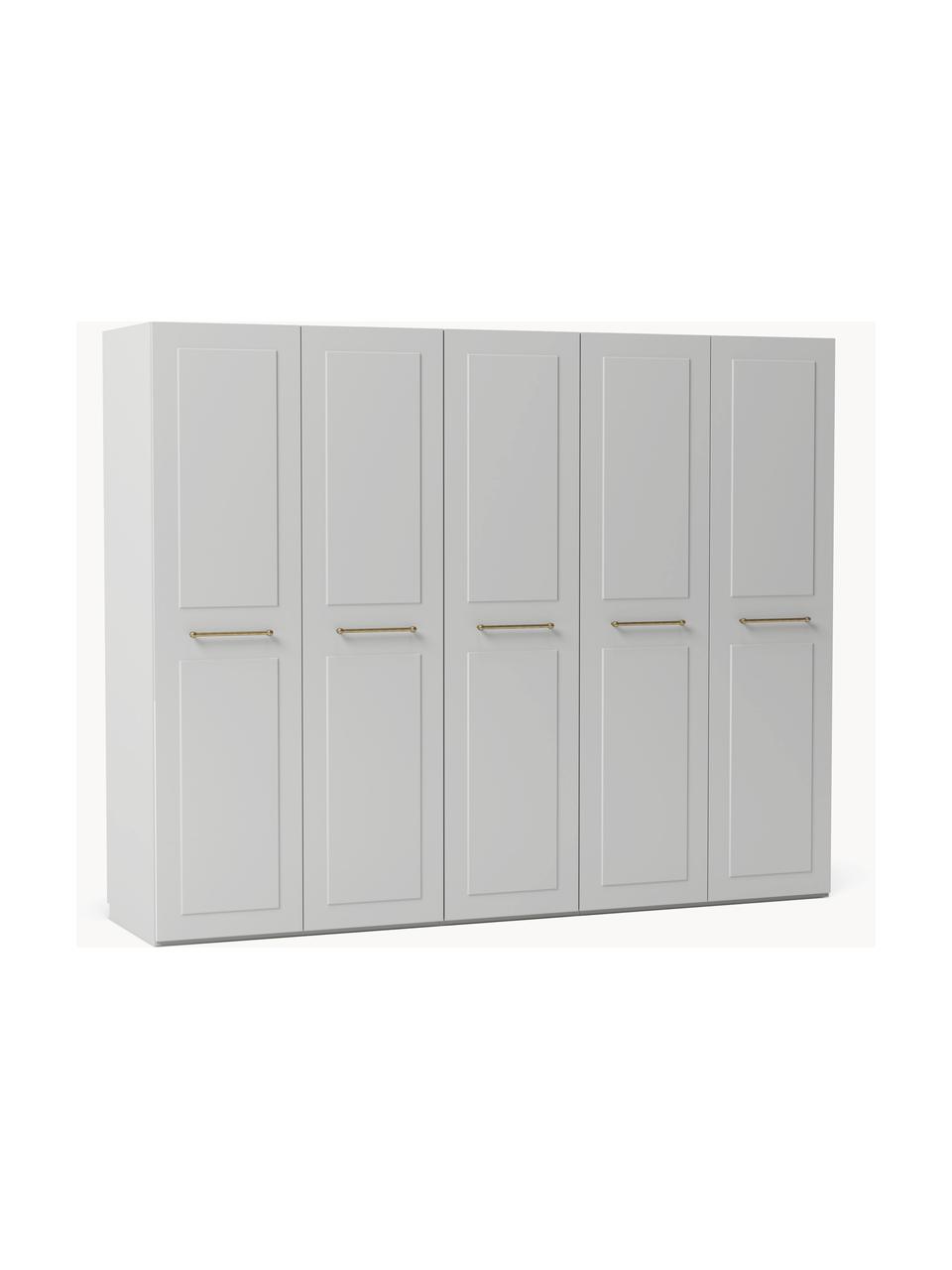 Modularer Drehtürenschrank Charlotte, 250 cm Breite, mehrere Varianten, Korpus: Spanplatte, melaminbeschi, Grau, Basic Interior, B 250 x H 200 cm