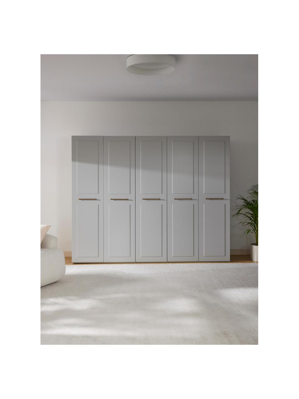 Armario modular Charlotte, 5 puertas (250 cm), diferentes variantes, Estructura: tablero aglomerado revest, Gris, Interior Basic (An 250 x Al 200 cm)