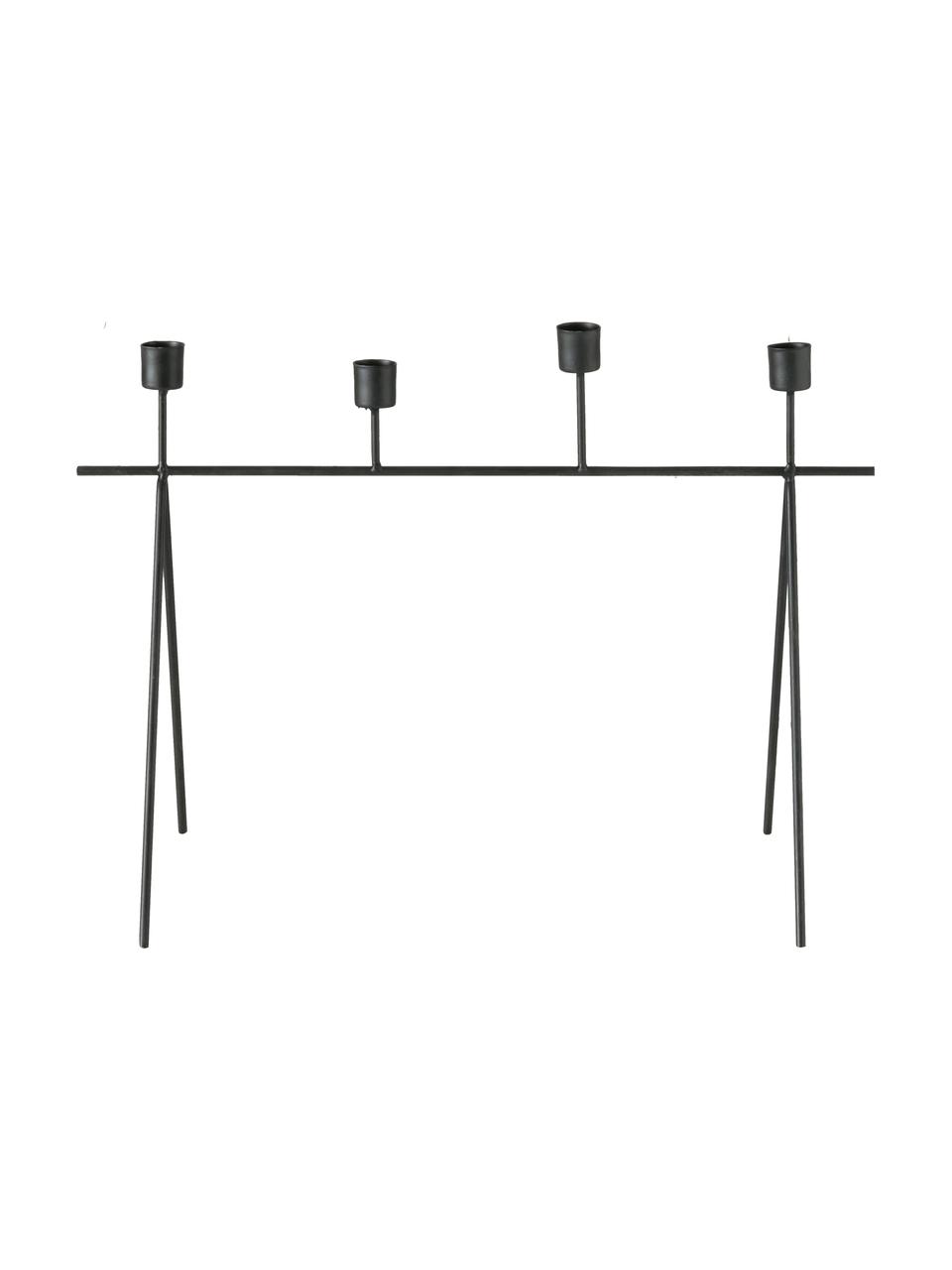 Großer Kerzenhalter Refine, Metall, beschichtet, Schwarz, B 45 x H 32 cm