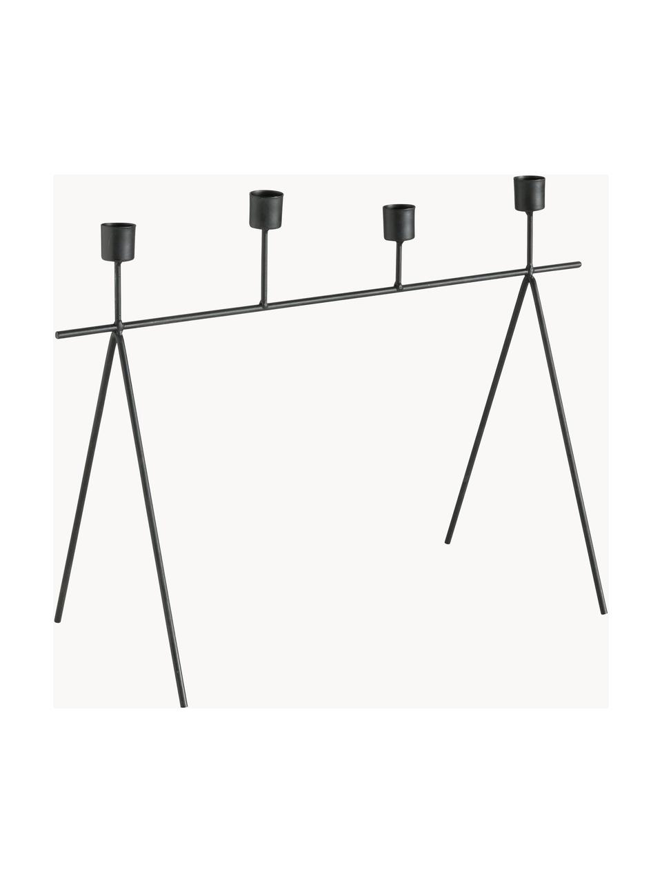 Candelabro grande Refine, Metal recubierto, Negro, An 45 x Al 32 cm