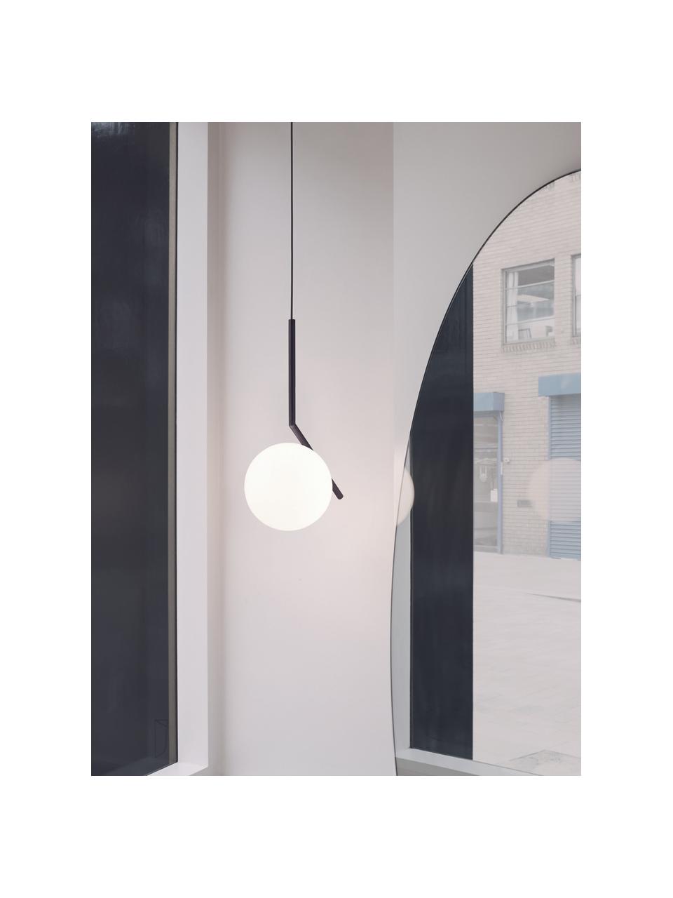 Petite suspension soufflée bouche IC Lights, haut. 47 cm, Noir, blanc, larg. 24 x haut. 47 cm