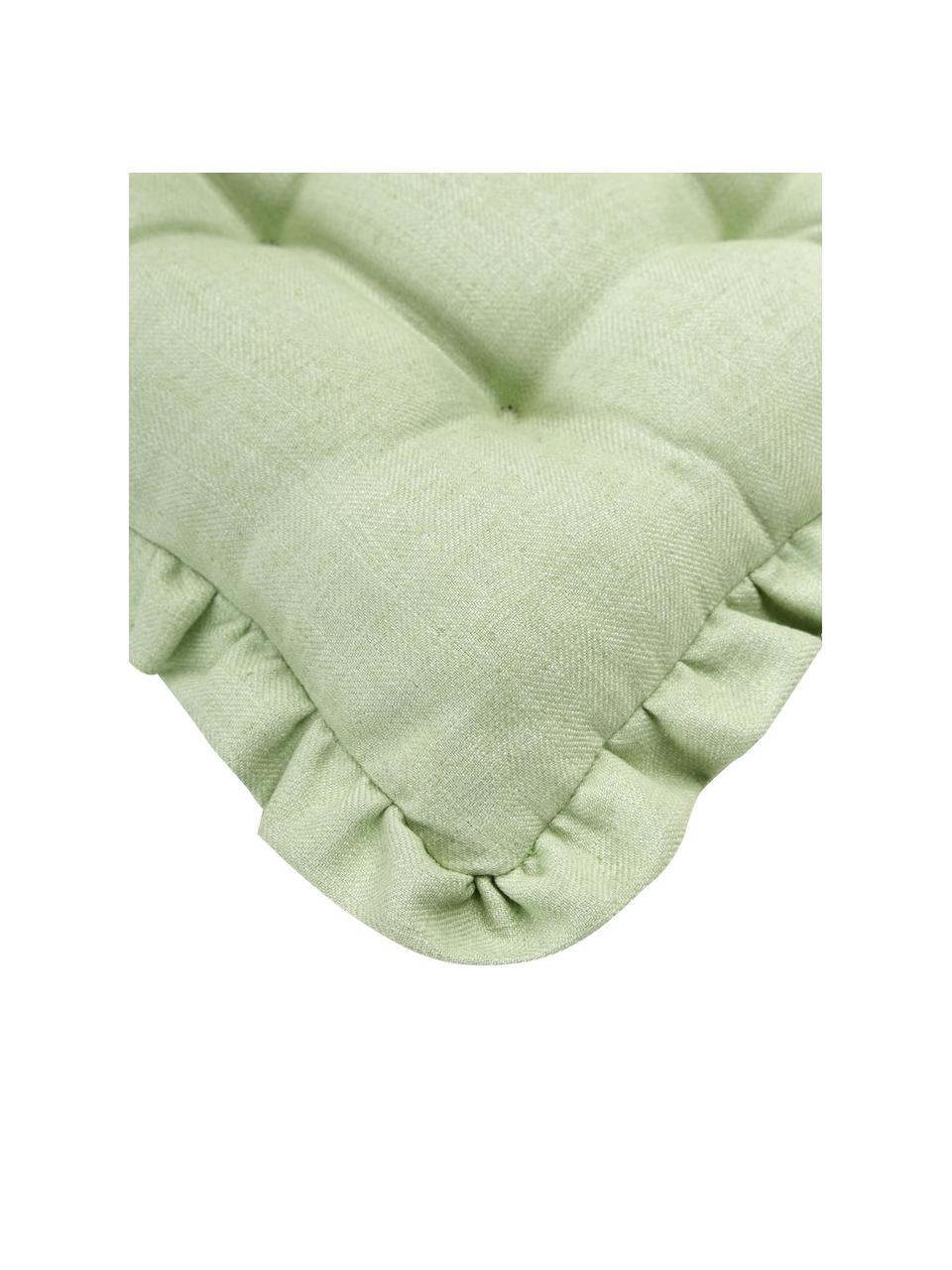 Cojín para silla con volantes Camille, Tapizado: 60% poliéster, 25% algodó, Verde, An 40 x L 40 cm