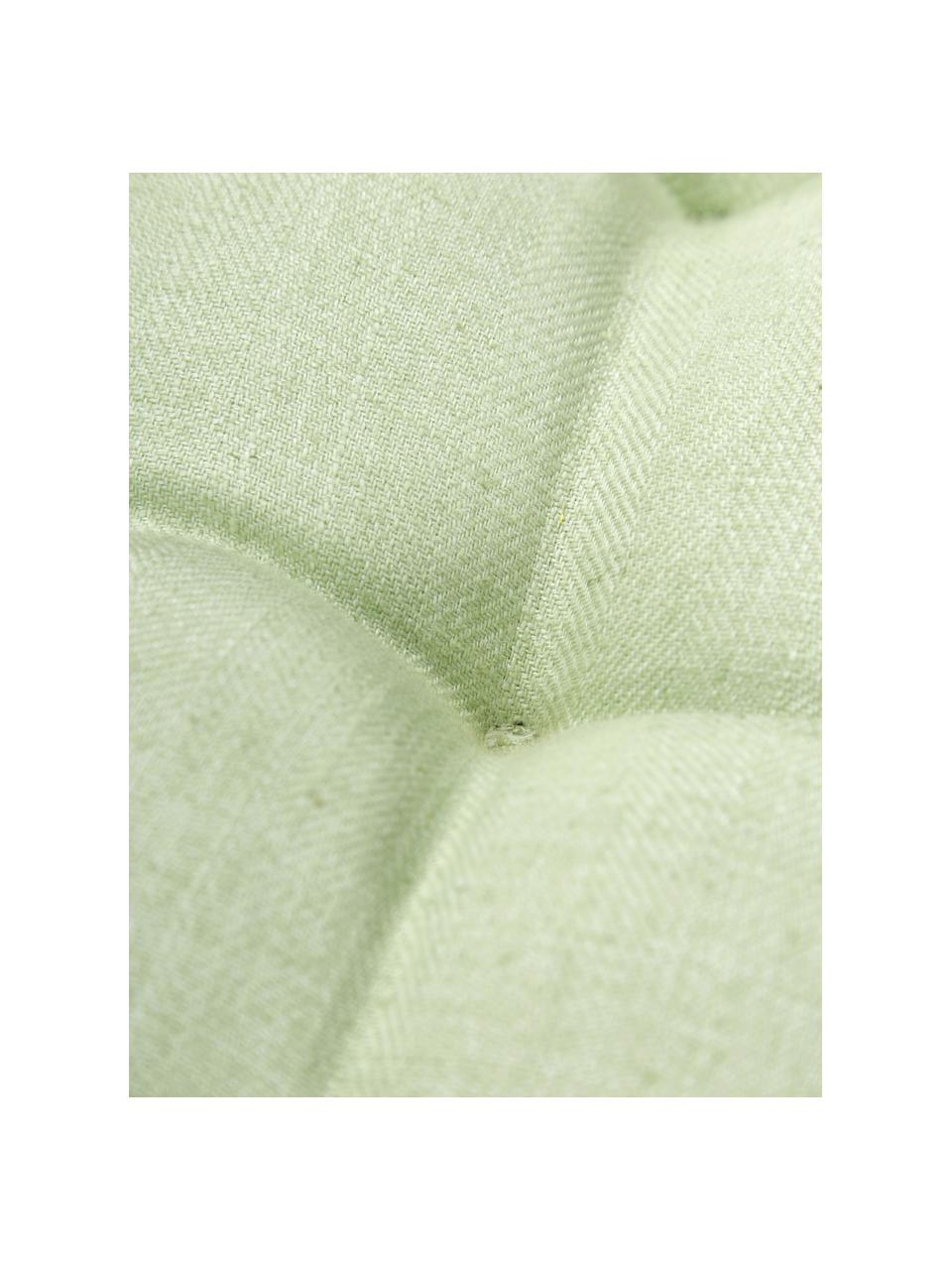 Stoelkussen Camille in groen met franjes, Bekleding: 60% polyester, 25% katoen, Groen, B 40 x L 40 cm