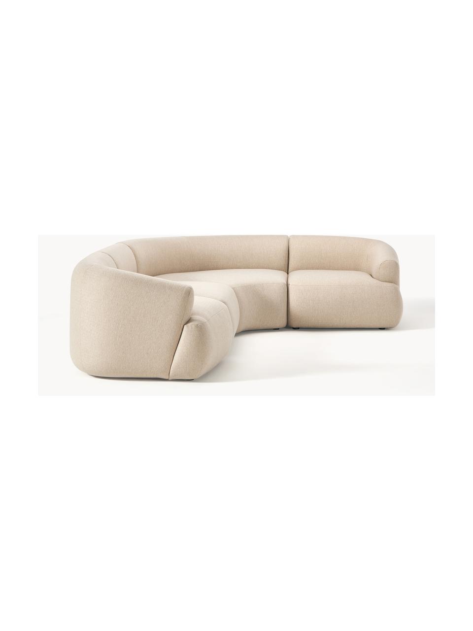 Modulares Ecksofa Sofia (4-Sitzer), Bezug: 100 % Polypropylen Der ho, Gestell: Fichtenholz, Spanplatte, , Webstoff Hellbeige, B 312 x T 235 cm