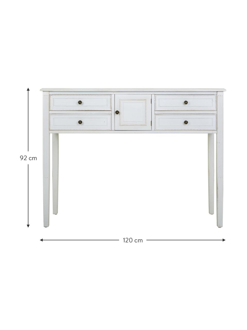 Consola Barbarock, Madera, Madera pintada blanco, An 120 x Al 92 cm