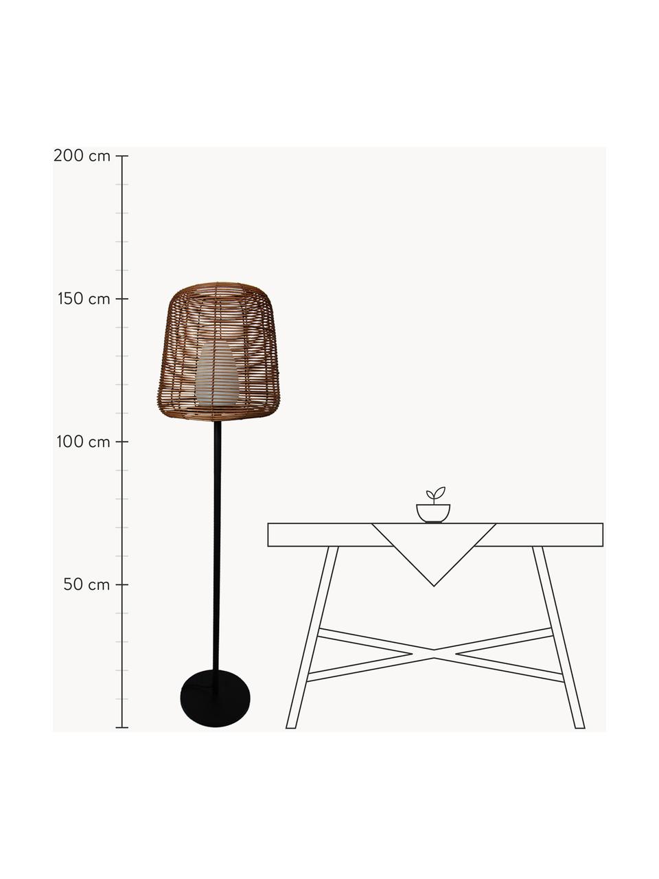 Lampadaire d'extérieur à intensité variable avec prise secteur Boheme, Brun, noir, Ø 40 x haut. 154 cm