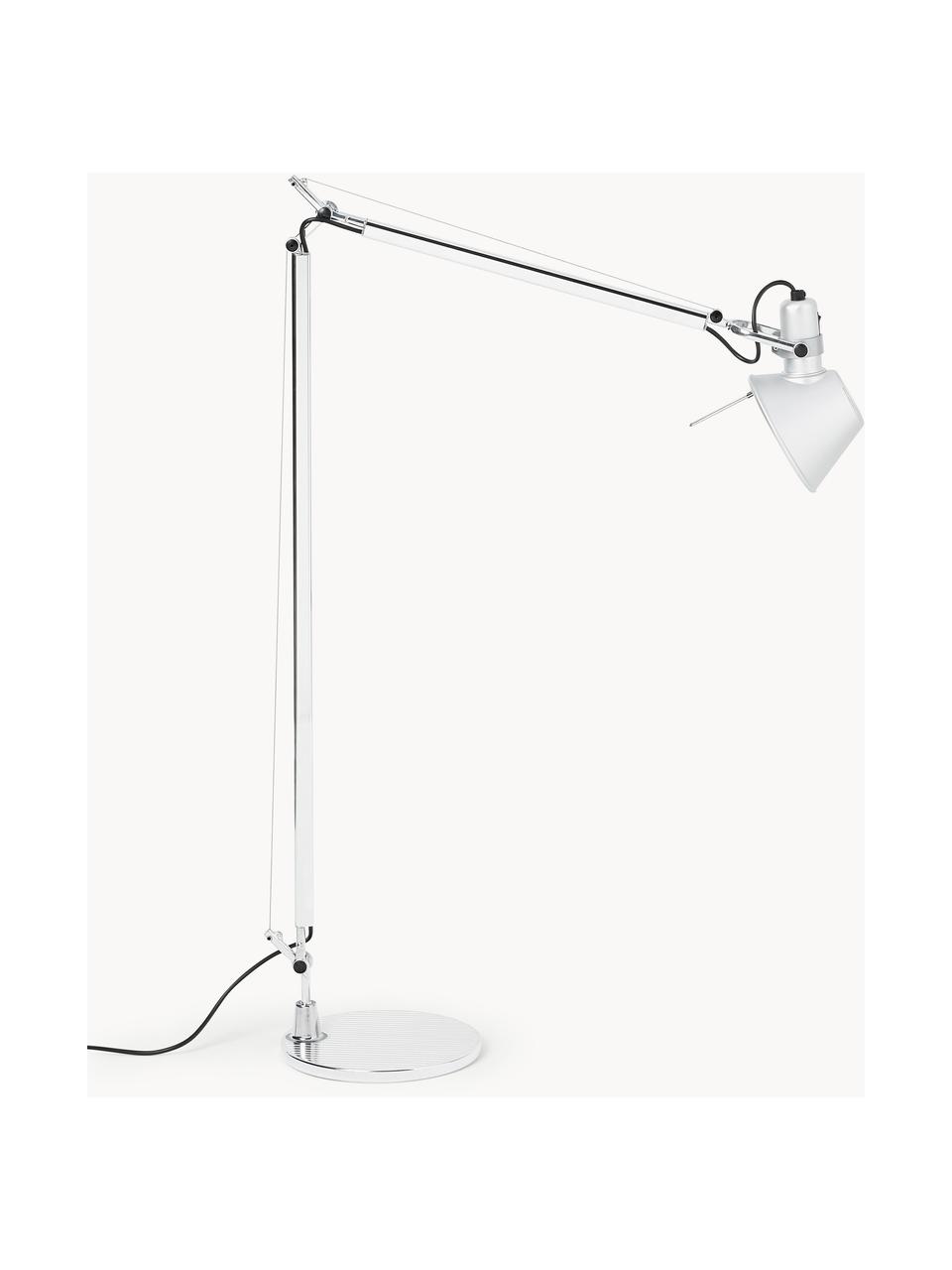 Lampa podłogowa Tolomeo Lettura, Stelaż: aluminium, stal powlekana, Odcienie srebrnego, W 167 cm