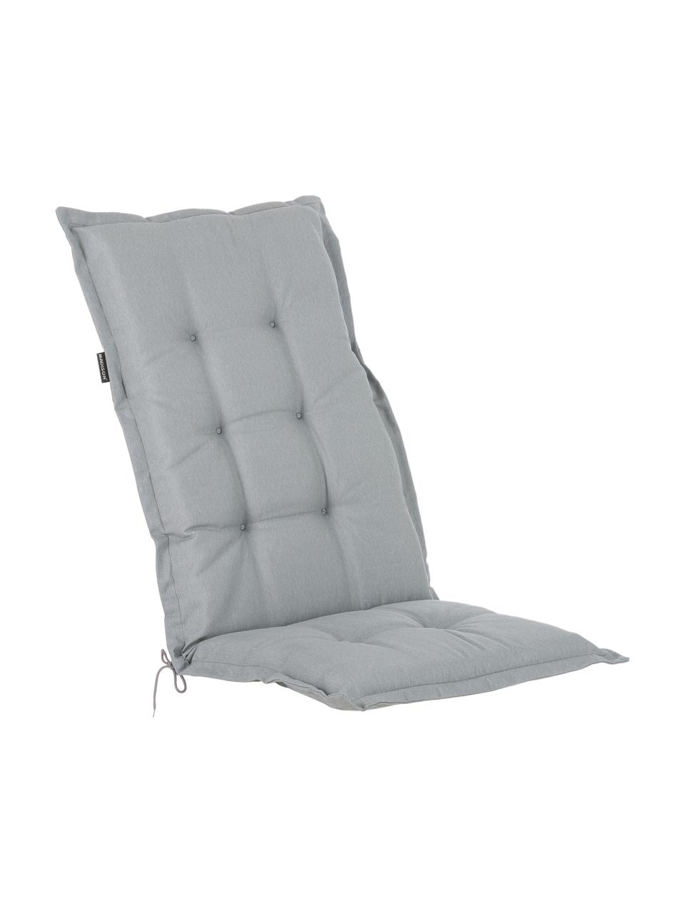Einfarbige Hochlehner-Stuhlauflage Panama in Hellgrau, Bezug: 50% Baumwolle, 50% Polyes, Hellgrau, 50 x 123 cm