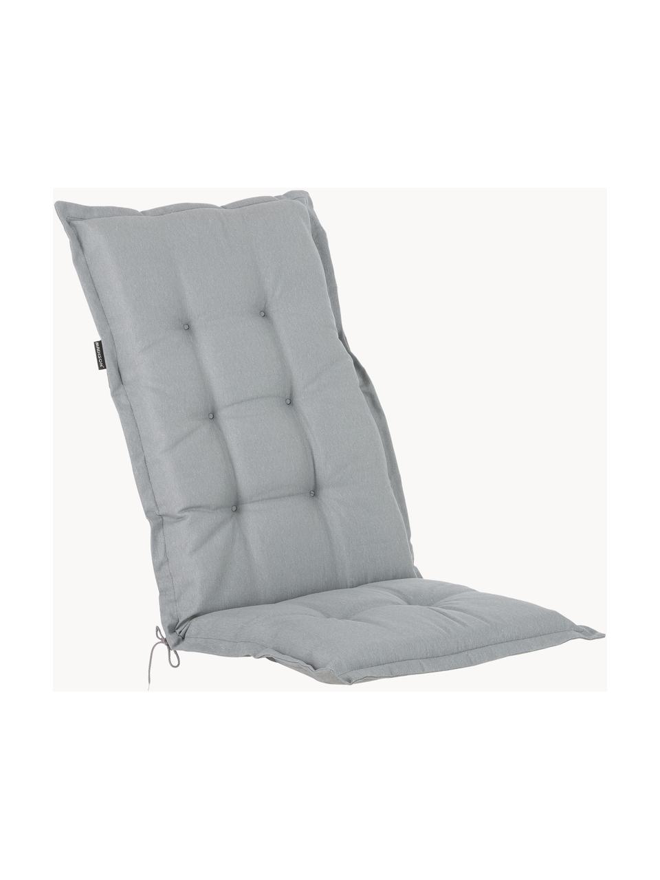 Cuscino sedia con schienale alto in tinta unita Panama, Rivestimento: 50% cotone, 50% poliester, Grigio chiaro, Larg. 42 x Lung. 120 cm