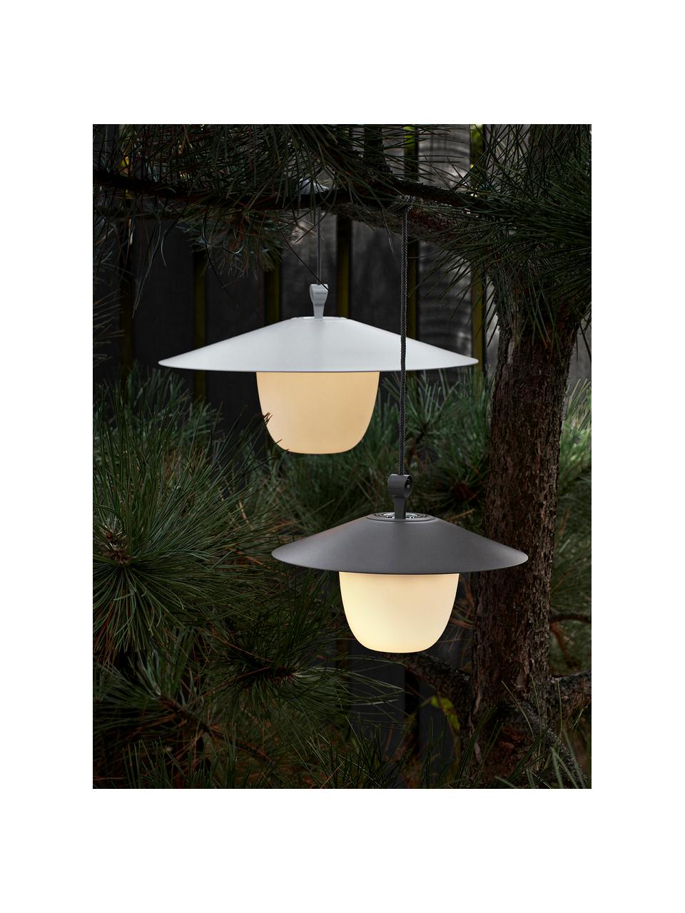 Mobiele dimbare outdoor lamp Ani om op te hangen of te zetten, Lampenkap: aluminium, Lampvoet: gecoat aluminium, Wit, Ø 22 x H 33 cm